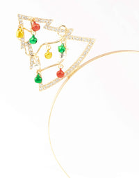 Yellow, Green & Red Bells Gold Headband - link has visual effect only