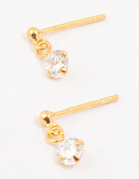 Gold Plated Sterling Silver Cubic Zirconia Drop Earrings - link has visual effect only