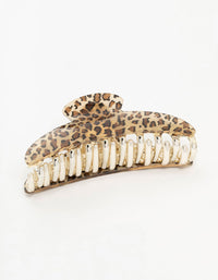 Leopard Print  Curved Hair Claw Clip - link has visual effect only