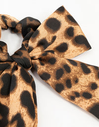 Leopard Satin Bow Scrunchie - link has visual effect only