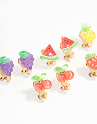 Gold Fruit Salad Clip On Earrings 5-Pack - link has visual effect only