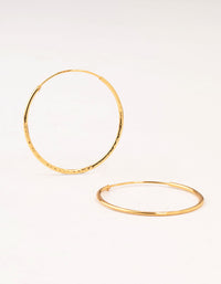 Gold Plated Sterling Silver Textured Hoop Earrings - link has visual effect only