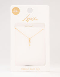 Gold Plated Sterling Silver Marquise Pendant Necklace - link has visual effect only