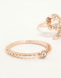 Rose Gold Precious Bow Rings 3-Pack - link has visual effect only