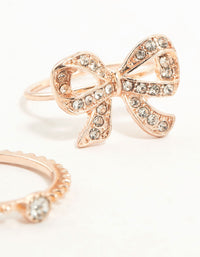 Rose Gold Precious Bow Rings 3-Pack - link has visual effect only