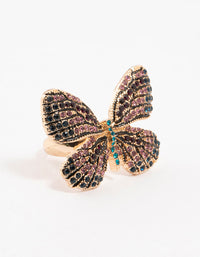 Gold Jeweled Butterfly Ring - link has visual effect only