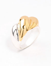 Mixed Metals  Statement Ripple Ring - link has visual effect only