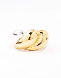 Mixed Metals  Statement Ripple Ring - link has visual effect only