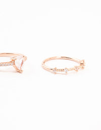 Rose Gold Plated Elegant Pear Stacking Rings 3-Pack - link has visual effect only