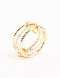 Mixed Metals Stacking  Ring - link has visual effect only