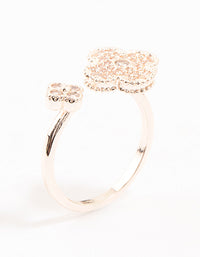 Rose Gold Open Clover Ring - link has visual effect only