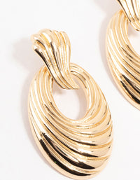 Gold Molten Door Knocker Drop Earrings - link has visual effect only