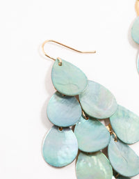 Blue Pearlised  Layered Drop Earrings - link has visual effect only