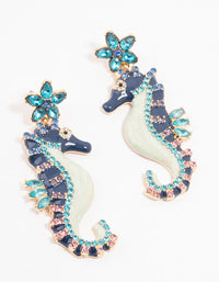 Blue Sea Horse Drop Earrings - link has visual effect only