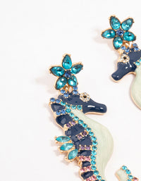 Blue Sea Horse Drop Earrings - link has visual effect only