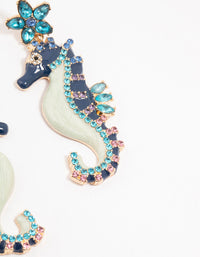 Blue Sea Horse Drop Earrings - link has visual effect only