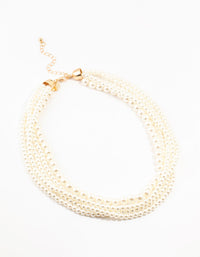 Beaded Multi Sized Pearls Layered Necklace - link has visual effect only