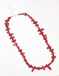 Red Beaded Layered Shell Necklace - link has visual effect only