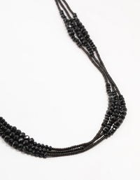 Black Beaded Faceted Layered Necklace - link has visual effect only