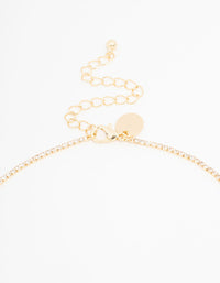 Gold Plated Cubic Zirconia Flower Tennis Necklace - link has visual effect only