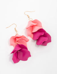 Pink Coated Petal Drop Earrings - link has visual effect only