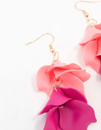 Pink Coated Petal Drop Earrings - link has visual effect only