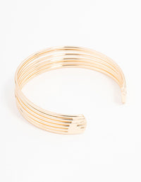 Gold Wire Ribbed Wrist Cuff - link has visual effect only