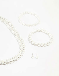 Double Beaded Strand Pearl Jewellery Set - link has visual effect only