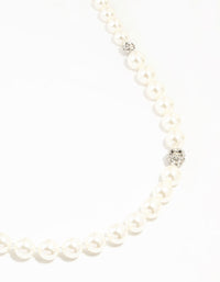 Beaded Graduating Pearl Diamante Necklace - link has visual effect only