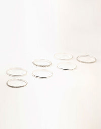 Silver Glitter & Diamante Cup Chain Bangles & Stretch Bracelets 7-Pack - link has visual effect only