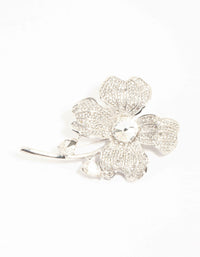 Silver Diamante Flower Brooch - link has visual effect only