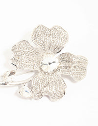 Silver Diamante Flower Brooch - link has visual effect only