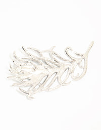 Silver Diamante Peacock Feather Brooch - link has visual effect only