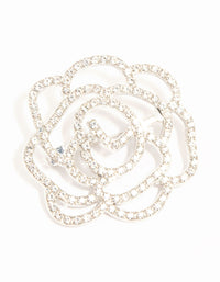 Silver Diamante Cutout Flower Brooch - link has visual effect only