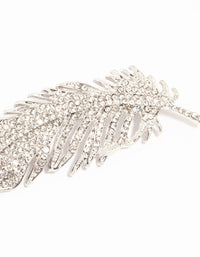 Silver Diamante Feather Brooch - link has visual effect only