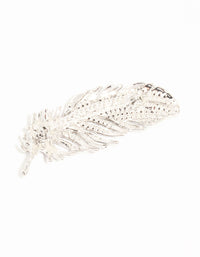 Silver Diamante Feather Brooch - link has visual effect only