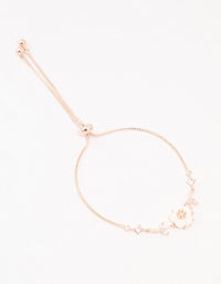 Rose Gold Cubic Zirconia Flower & Vine Toggle Bracelet - link has visual effect only