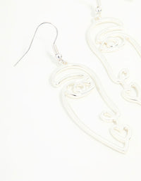 Silver Face Drop Earrings - link has visual effect only