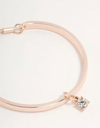 Rose Gold Solitaire Diamante Toggle Bracelet - link has visual effect only