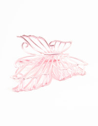 Pink Coated Metal Detail Butterfly Claw Clip - link has visual effect only