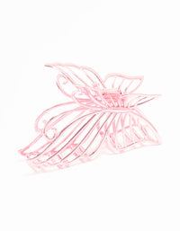 Pink Coated Metal Detail Butterfly Claw Clip - link has visual effect only