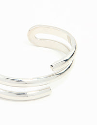 Rhodium Metal Wrap Around  Wrist Cuff - link has visual effect only