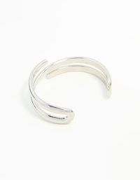 Rhodium Metal Wrap Around  Wrist Cuff - link has visual effect only