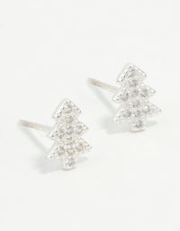 Sterling Silver Cubic Zirconia Tree Stud Earrings - link has visual effect only