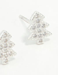 Sterling Silver Cubic Zirconia Tree Stud Earrings - link has visual effect only