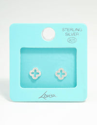 Sterling Silver Cubic Zirconia Clover Stud Earrings - link has visual effect only