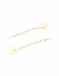 Gold Pave Diamante Flower Slides 2-Pack - link has visual effect only