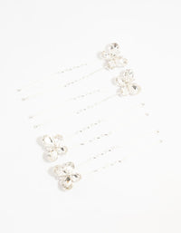 Silver Crystal Butterfly Bobby Pins 4-Pack - link has visual effect only