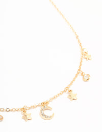 Gold Celestial Diamante Drop Necklace - link has visual effect only