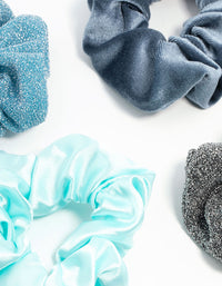 Light & Dark Blue Scrunchies 4-Pack - link has visual effect only